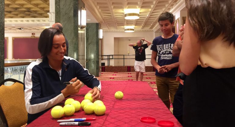 Caroline Garcia rencontre ses fans avant l'US Open à New York