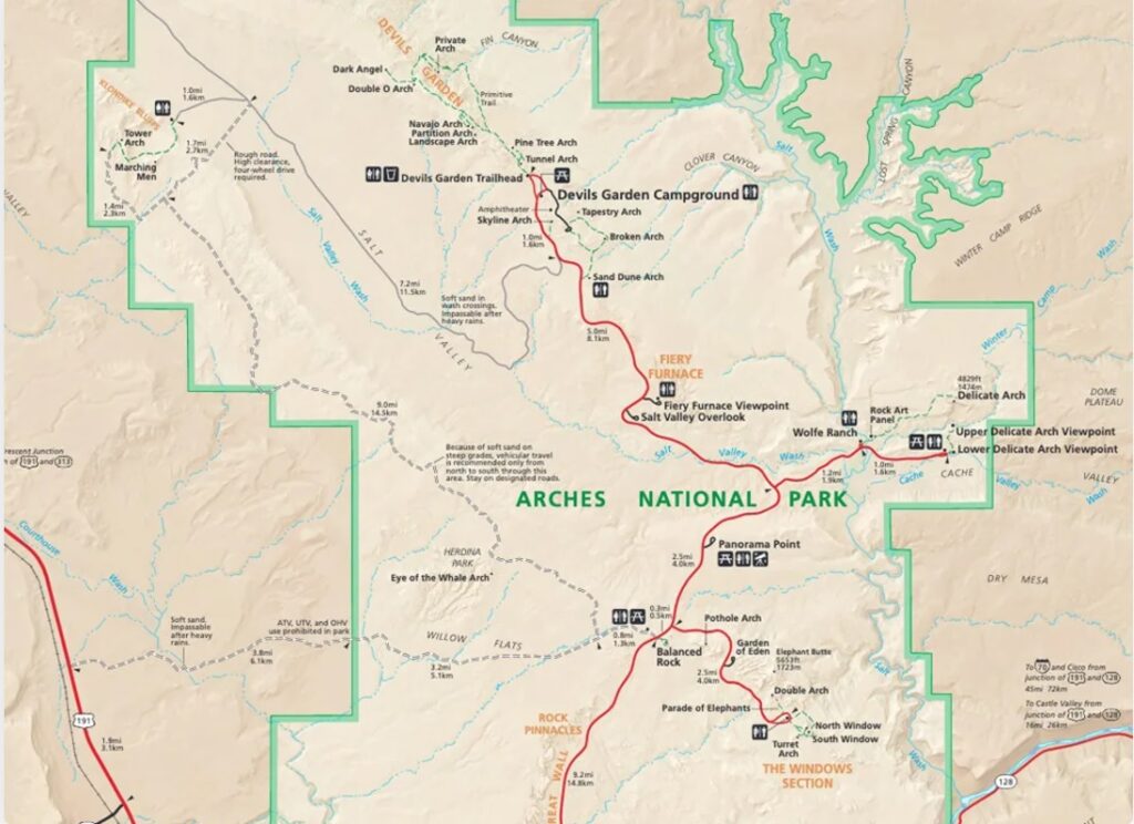 Carte Arches NP