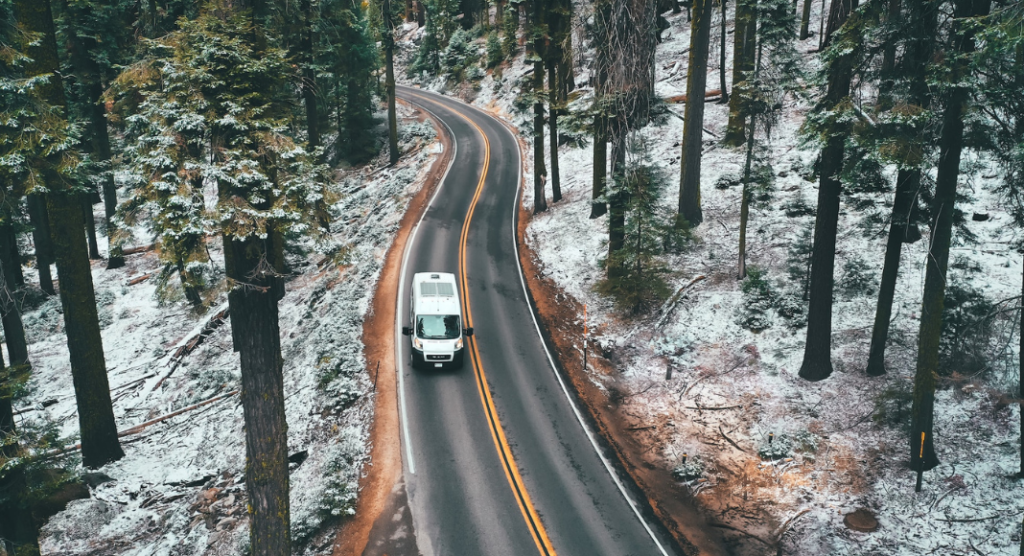 L'hiver dans le parc de Sequoia