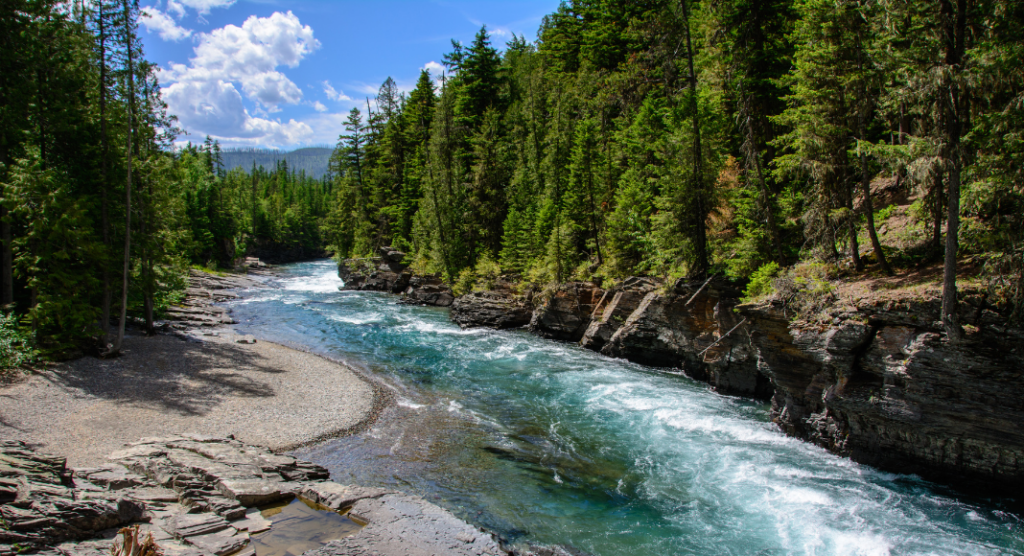 Rivière parc national de Glacier